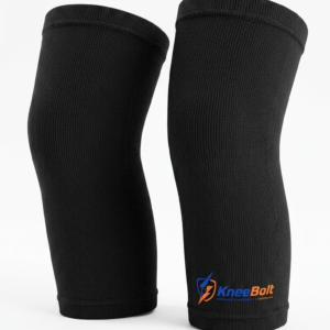 KneeBolt Extra-Long Knee Cap for Full Leg Support & Joint Pain Relief (Black)