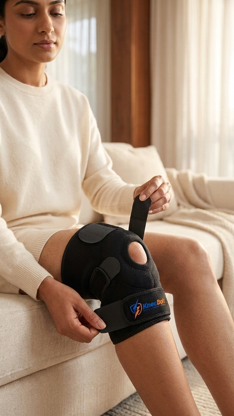 KneeBolt Adjustable Knee Cap for Men & Women | Free Size Knee Support for Pain Relief - Image 3